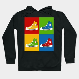 High-Tops in Vivid Blocks: Pop Art Kicks Hoodie